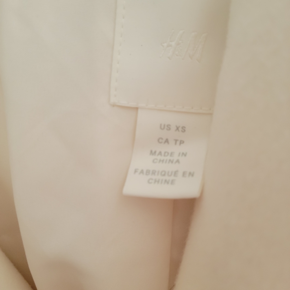H&M cream faux fur hooded coat.wirn once